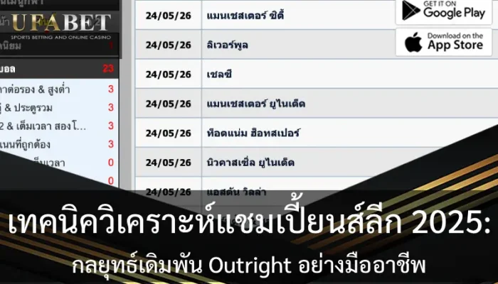 ปกเรื่อง เทคนิควิเคราะห์แชมเปี้ยนส์ลีก 2025: กลยุทธ์เดิมพัน Outright อย่างมืออาชีพ