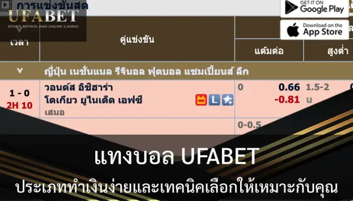 แทงบอล UFABET: ประเภททำเงินง่ายและเทคนิคเลือกให้เหมาะกับคุณ